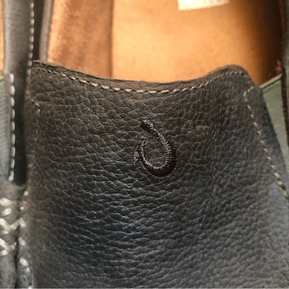 OluKai like new Mens Akepa Moc dark brown pebbled leather rubber sole 12 - Picture 3 of 11